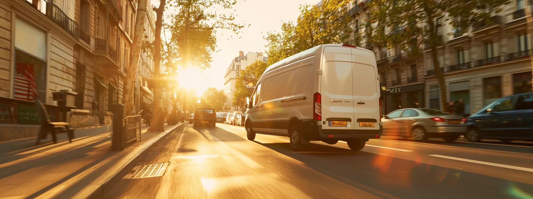 a dynamic comparison scene showcasing a sleek, modern hvac van racing against a competitor vehicle on a sunlit street, emphasizing speed and efficiency in service delivery.